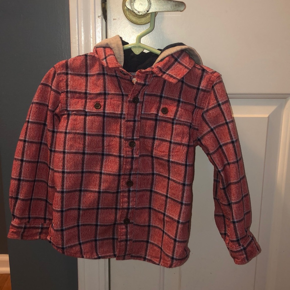 Toddler boys cat&jack hooded flannel button up
